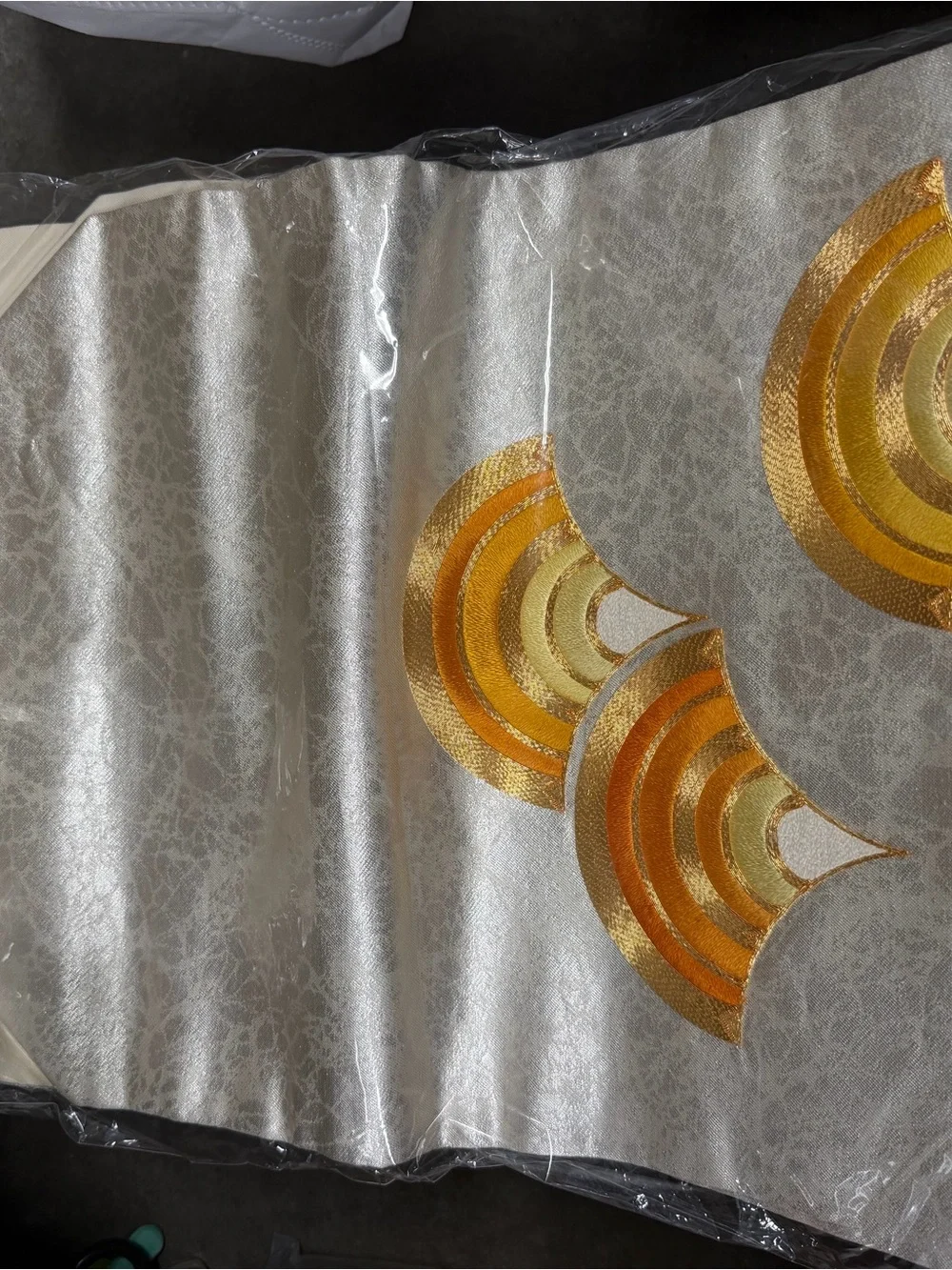 Japanese Nagoya Obi Kinkoma Gold SILVER  Art Deco Kimono